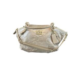 Coach Madison Large Sophia Embossed Logo Metallic Leather Satchel & Wallet